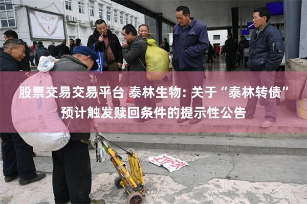股票交易交易平台 泰林生物: 关于“泰林转债”预计触发赎回条件的提示性公告