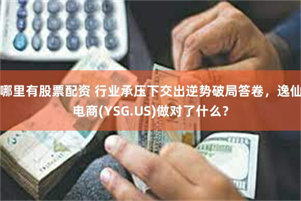哪里有股票配资 行业承压下交出逆势破局答卷，逸仙电商(YSG.US)做对了什么？