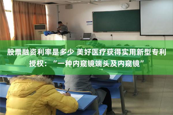 股票融资利率是多少 美好医疗获得实用新型专利授权：“一种内窥镜端头及内窥镜”