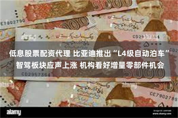 低息股票配资代理 比亚迪推出“L4级自动泊车” 智驾板块应声上涨 机构看好增量零部件机会