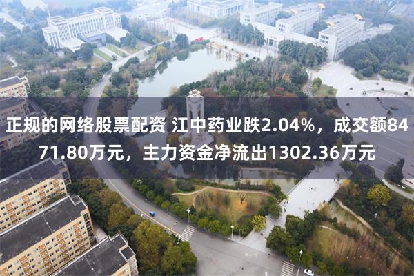 正规的网络股票配资 江中药业跌2.04%，成交额8471.80万元，主力资金净流出1302.36万元