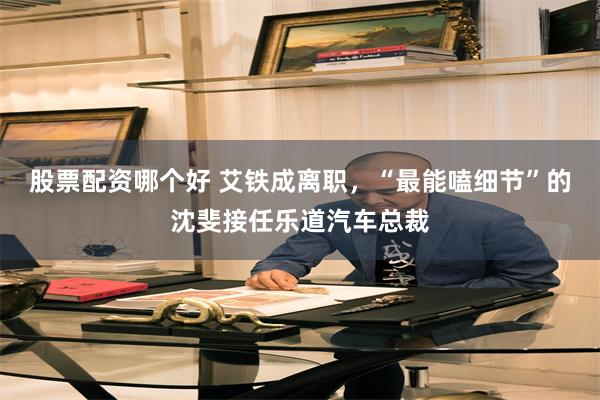 股票配资哪个好 艾铁成离职,“最能嗑细节”的沈斐接任乐道汽车总裁